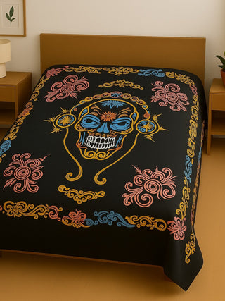 Aztec Skull Mandala Bedsheet