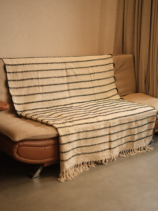 Aadhya Handwoven Striped Cotton Sofa Throw
