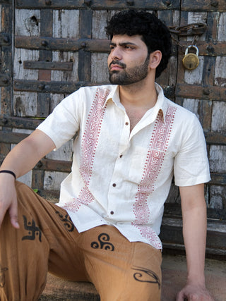 Zenith Shirt with Tribal Block Print