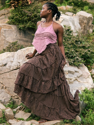 Boho Gypsy Wrap Skirt  Khadi Cotton Layered Festival Wear