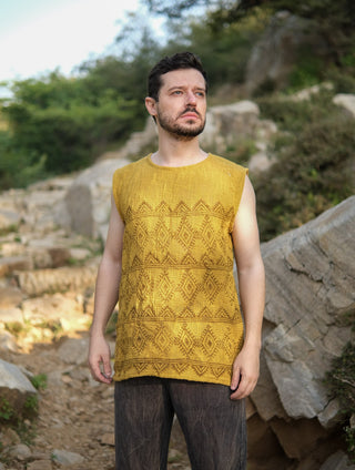 Suryan Mustard Tribal Vest