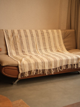 Aarini Handwoven Striped Cotton Sofa Throw