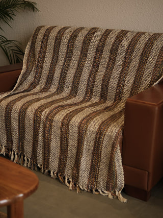 Kavya Handwoven Tribal Stripe Sofa Throw