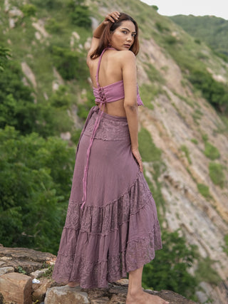 Boho Gypsy Wrap Skirt  Khadi Cotton Layered Festival Wear