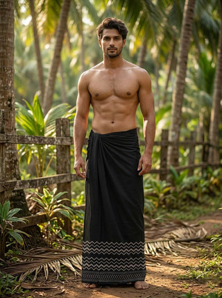 Midnight Zigzag Dhoti