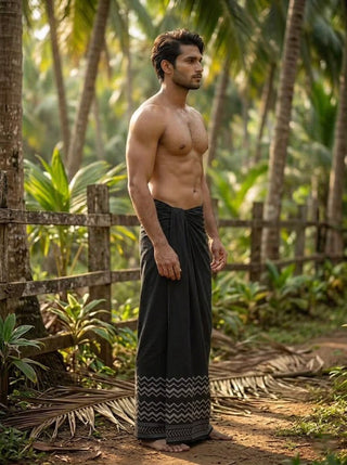 Midnight Zigzag Dhoti