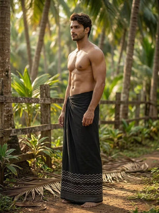 Midnight Zigzag Dhoti