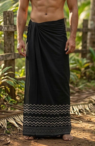 Midnight Zigzag Dhoti
