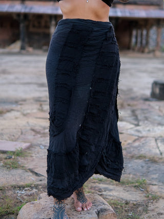 Dharitri Skirt Boho Layered Cotton Skirt – Tribal Festival Wear