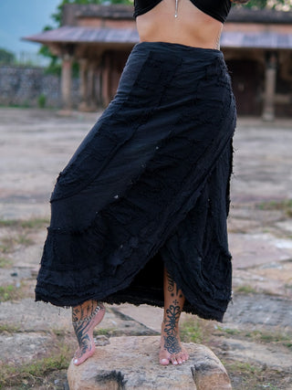 Dharitri Skirt Boho Layered Cotton Skirt – Tribal Festival Wear