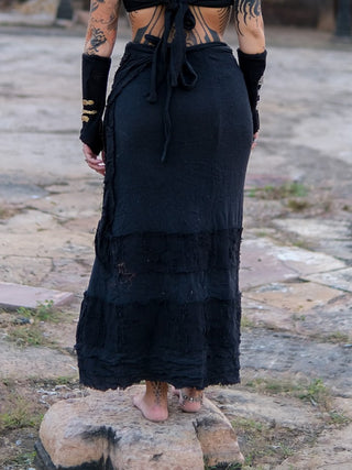 Dharitri Skirt Boho Layered Cotton Skirt – Tribal Festival Wear