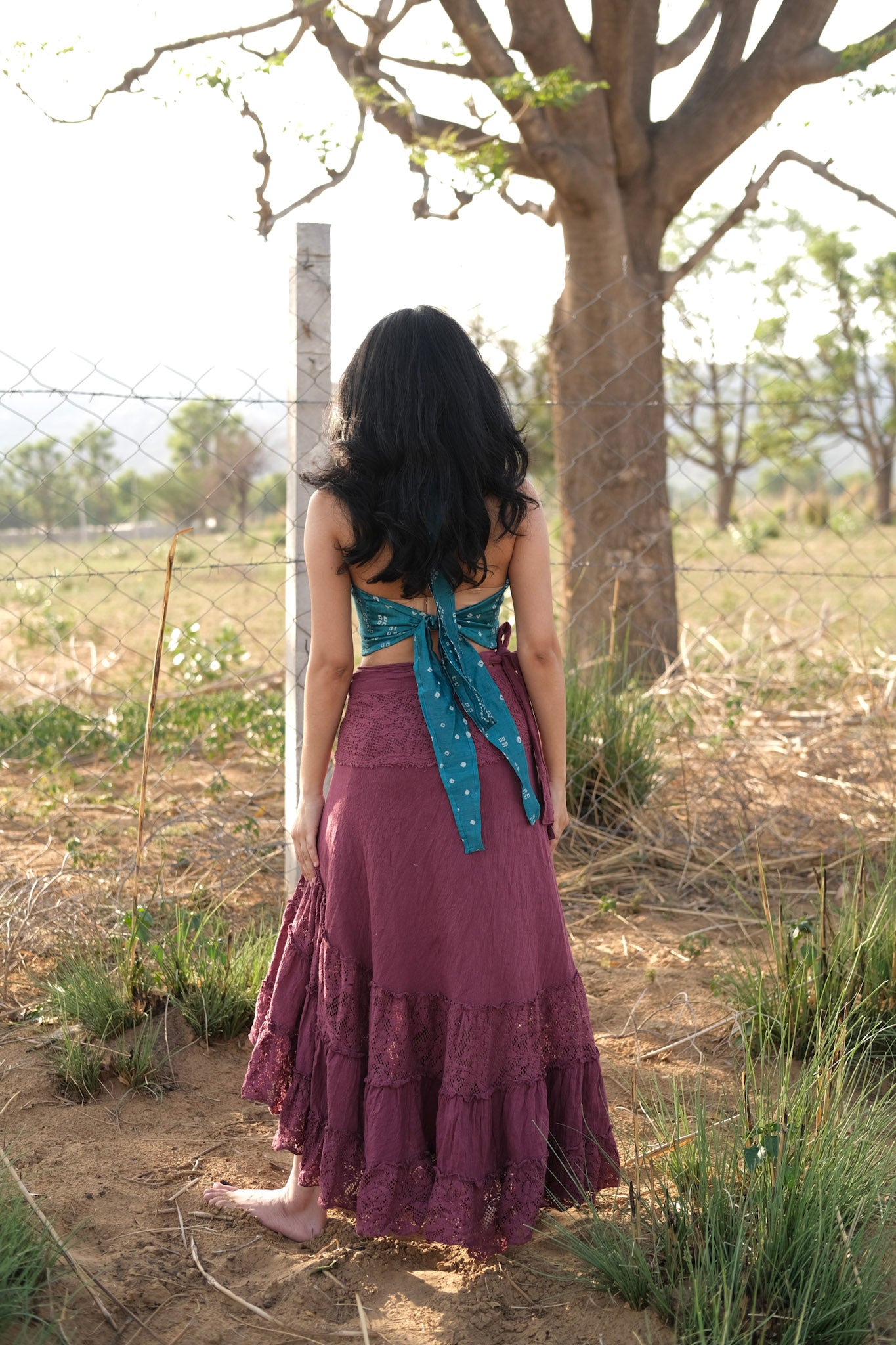 Boho Wrap Skirt in Cotton Layered Gypsy Festival Wear freesize / dusty pink / Khadi Cotton Boho Wrap Skirt in Cotton Layered Gypsy Festival Wear freesize / dusty pink / Khadi Cotton