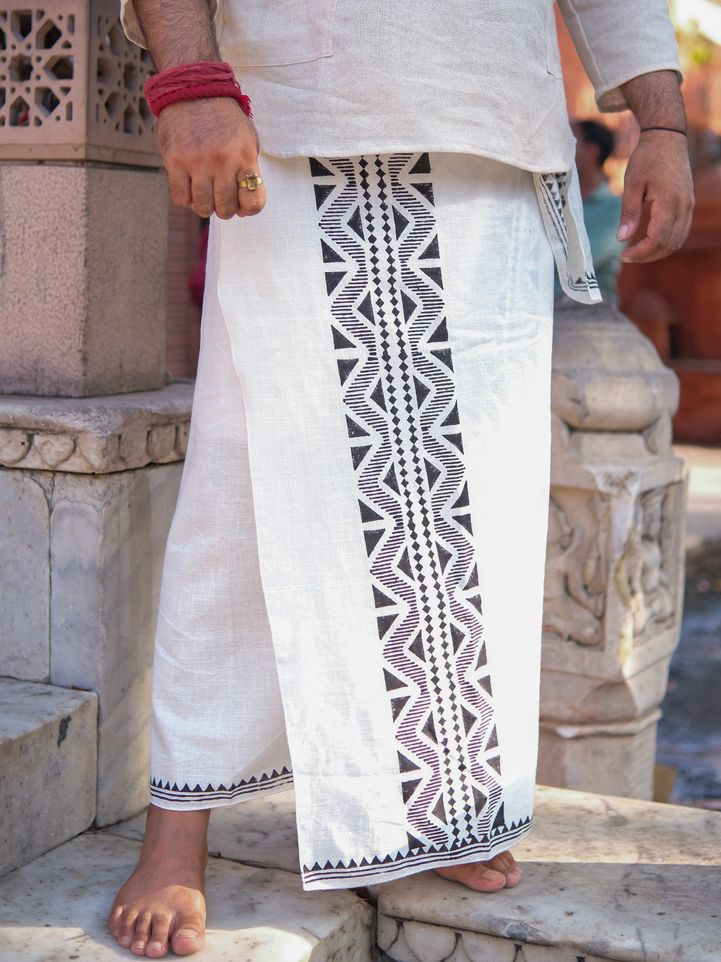 Indian Dhoti – Hand Blockprinted Cotton | Crystal Heal
