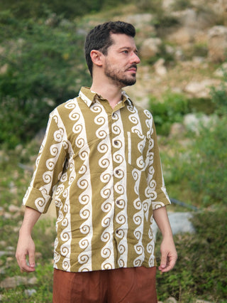 Varen Shirt Spiral Handblock Cotton Shirt