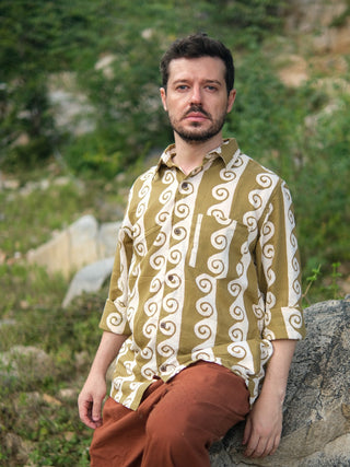 Varen Shirt Spiral Handblock Cotton Shirt