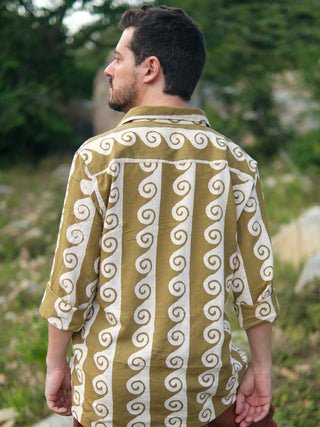 Varen Shirt Spiral Handblock Cotton Shirt