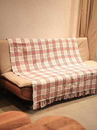 Vritika Checkered Handwoven Sofa Throw