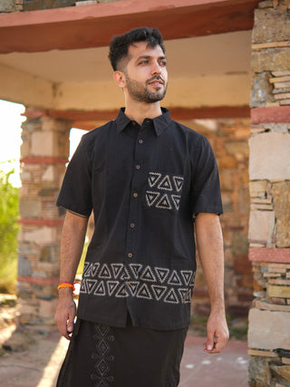 Tridha Shirt Tribal Handblock Cotton Shirt – Boho Style
