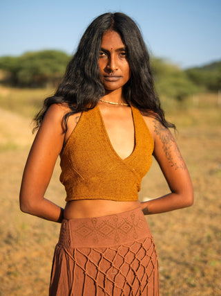 Ira Handwoven Halter Crop Top