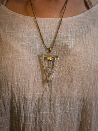 Triangle Quarts Necklace