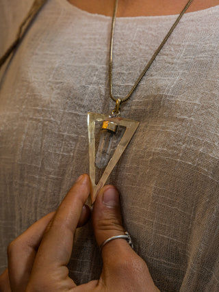 Triangle Quarts Necklace