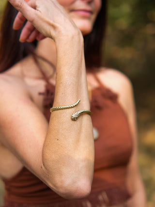 Serpent Spirit Brass Cuff Bracelet