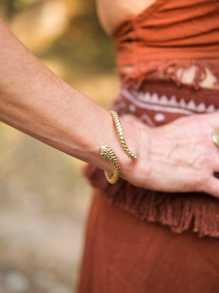 Serpent Spirit Brass Cuff Bracelet