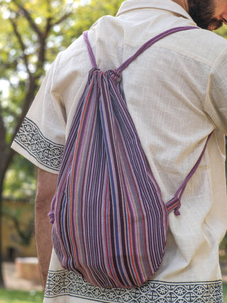 Stripes Drawstring Bag