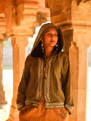 Aarnya Tribal Handwoven Hoodie