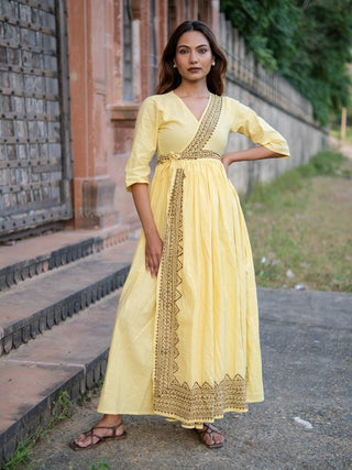 Marigold Bloom Wrap Dress