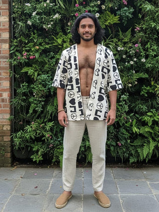 Tribe Script Unisex Boho Kimono