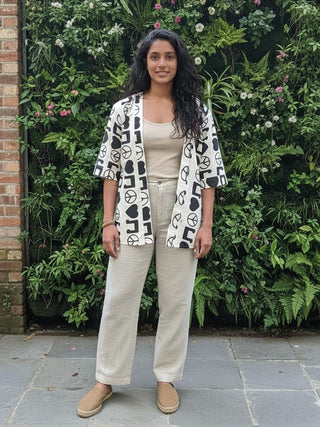 Tribe Script Unisex Boho Kimono