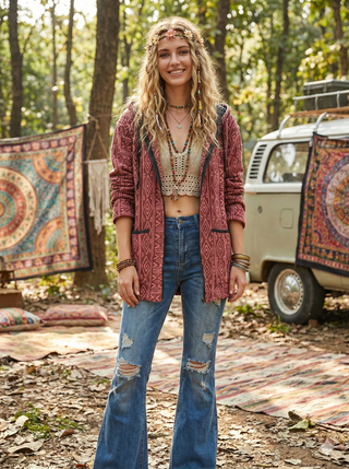 Adivasi Tribal Weave Hooded Jacket